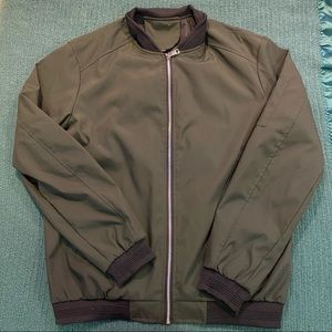 Essential Army Green Zip-Up Bomber Jacket